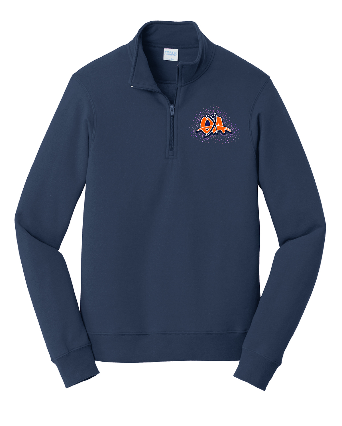 OA Unisex 1/4 Zip Fleece Pullover (Rhinestone or Regular Logo, Custom back text available)
